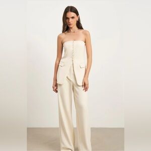Because of Alice (BOA) Strapless Peplum Bodice in Cream